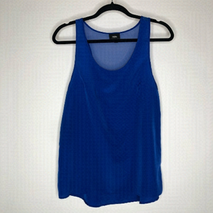 𝅺massimo Cobalt Blue Light Summer High Low Shimmer Flowy Office Dressy Tank Top